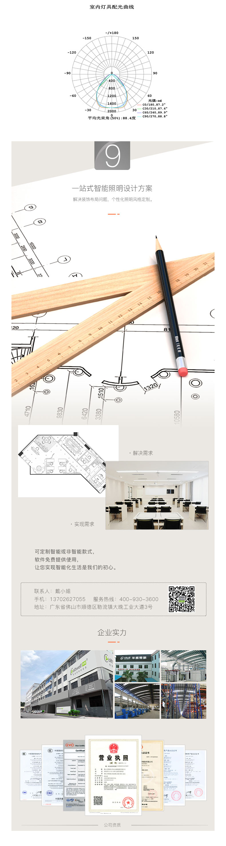LED護眼教室燈（36W直發光圓角款）